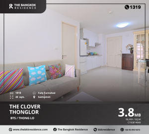 For SaleCondoSukhumvit, Asoke, Thonglor : The Clover Thonglor, beautiful corner room, family size, near BTS Thonglor.
