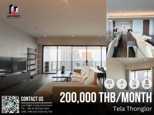 For RentCondoSukhumvit, Asoke, Thonglor : For rent, Tela Thonglor, 3 bedroom, 3 bathroom, size 200 sq.m, 2x Floor, Fully furnished, only 200,000/m, 1 year contract only.