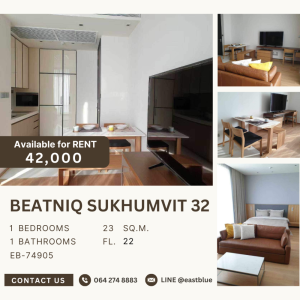 For RentCondoSukhumvit, Asoke, Thonglor : Beatniq Sukhumvit 32 1bed 1bath 42k per month available
