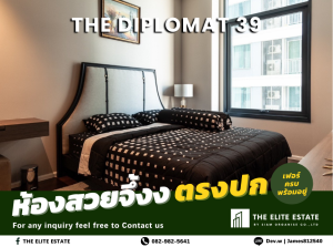 For RentCondoSukhumvit, Asoke, Thonglor : 💚⬛️ For Rent : The Diplomat 39 🔥 1 Bedroom 54 SQM