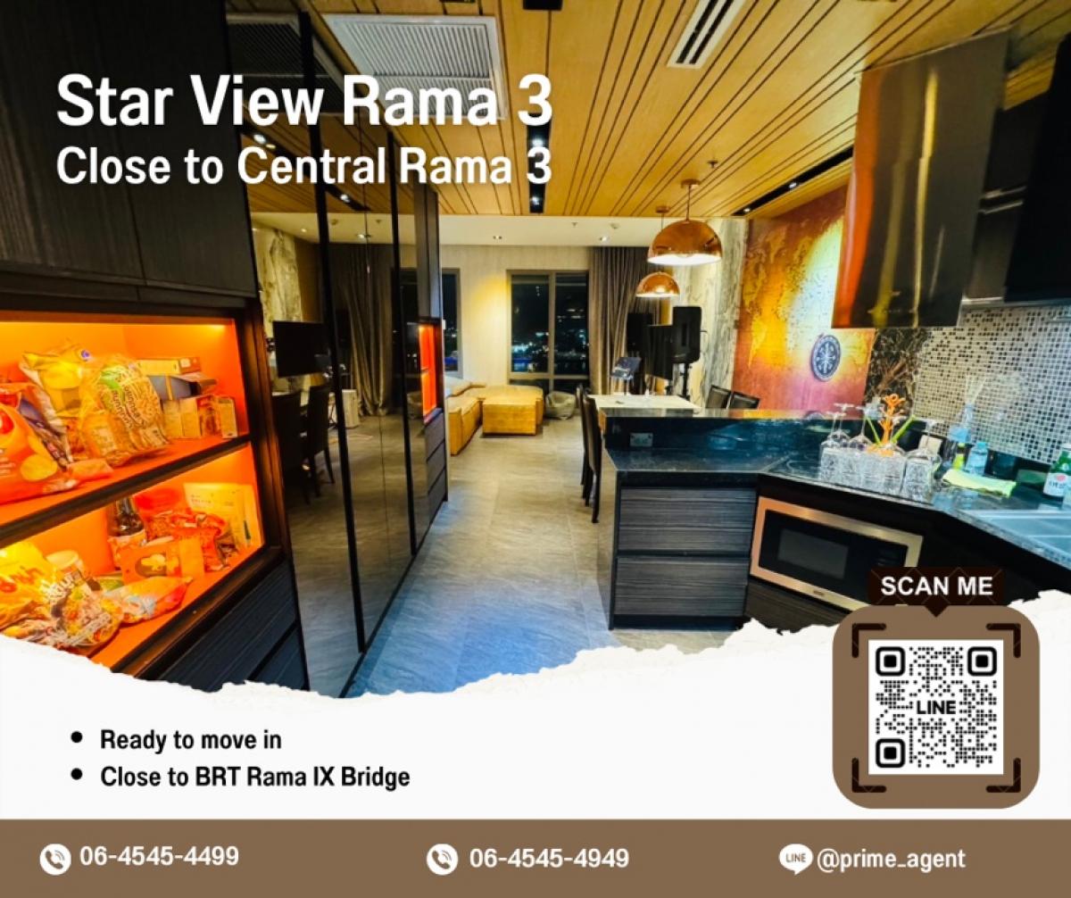 For RentCondoRama3 (Riverside),Satupadit : A 1BR/1BA condominium at Star View Rama 3 close to BRT Rama IX Bridge for rent.