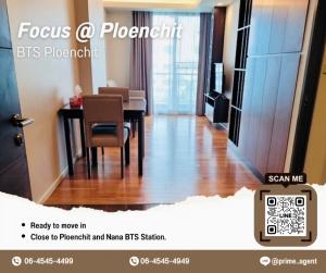 For RentCondoWitthayu, Chidlom, Langsuan, Ploenchit : A 1BR/1BA condominium at Focus @ Ploenchit close to BTS Ploenchit for rent.