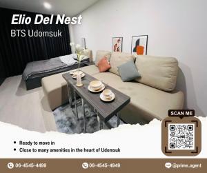 For RentCondoOnnut, Udomsuk : A studio type condominium at Elio Del Nest close to BTS Udomsuk for rent.