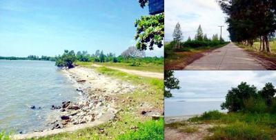For SaleLandRayong : Beachfront land for sale, private beach, 32 rai, 200 meters wide, Klaeng District, Rayong