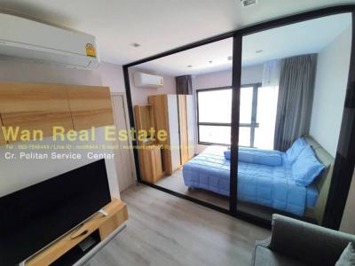 For RentCondoRattanathibet, Sanambinna : Rent a new room, Condo Poly Reef, 24th floor, 25 sq.m., beautiful decoration, river view, ready to move in