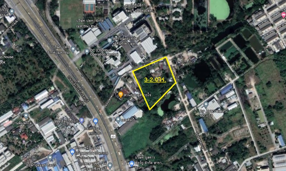 For SaleLandPattaya, Bangsaen, Chonburi : Land for sale 3 rai 2 ngan, near bypass road, Chon Buri 100 meters (next property)