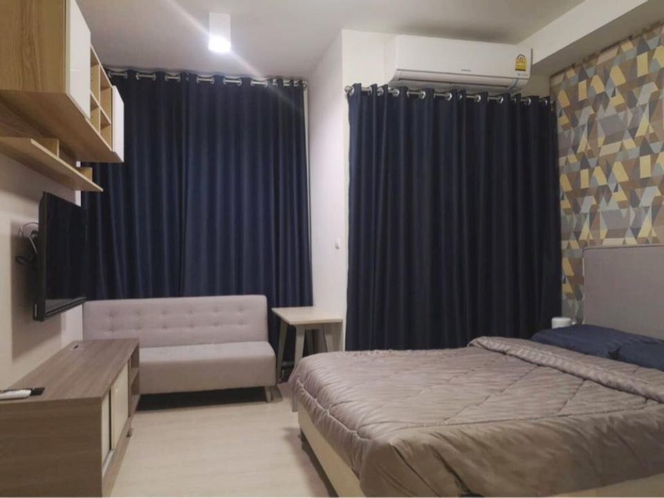For RentCondoRatchadapisek, Huaikwang, Suttisan : #Condo for Rent Chapter One Eco Ratchada-Huaykwang [Condo For Rent Chapter One Eco Ratchada-Huaykwang] - Studio type, 1 bathroom - 7th floor, size 23 sq.m., fully furnished + electrical appliances for rent 9,500 baht/month