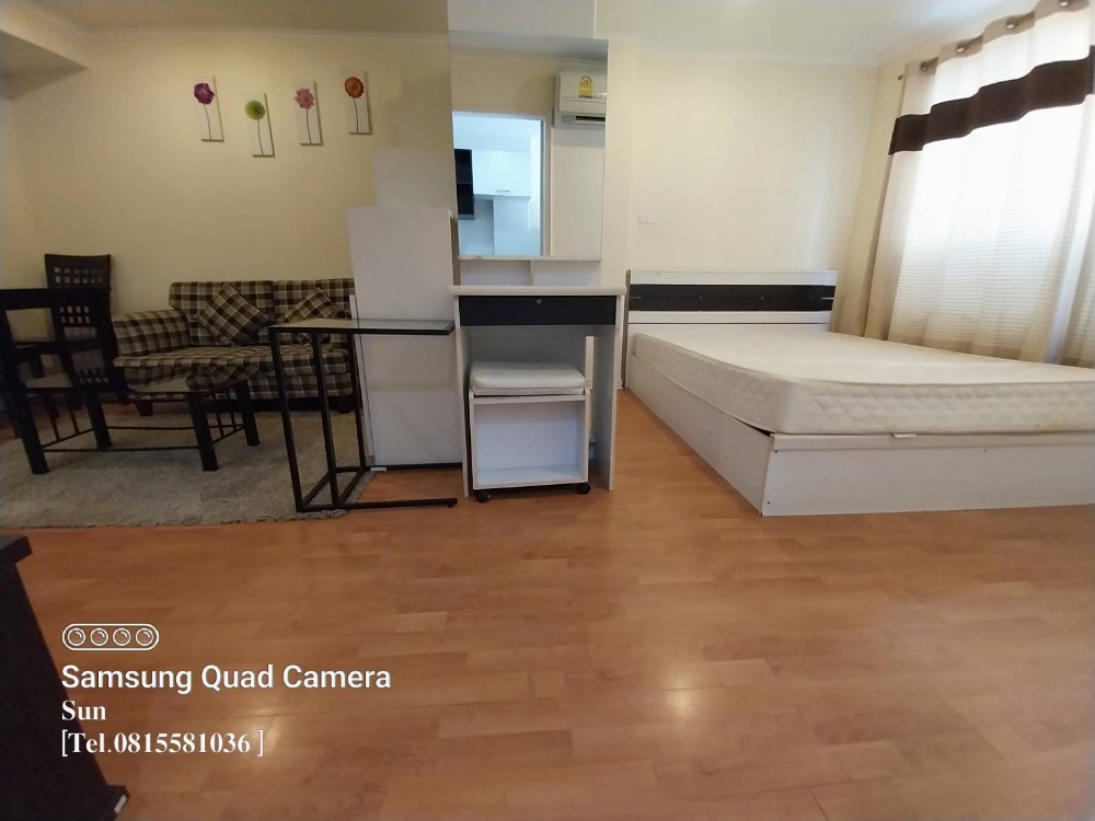 For RentCondoRatchadapisek, Huaikwang, Suttisan : #Condo for rent, Lumpini Ville Cultural Center - Studio room, 1 bathroom, 1 kitchen - 3nd floor, area 30 sq.m. - fully furnished  Rental price 8,000 baht/month
