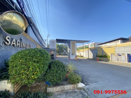 For SaleTownhouseBangna, Bearing, Lasalle : 3-storey townhome for sale, behind the corner of Sarin Wich, Sukhumvit 107, near Bts Bearing, only 1.5 km, very convenient location, new house, never lived in