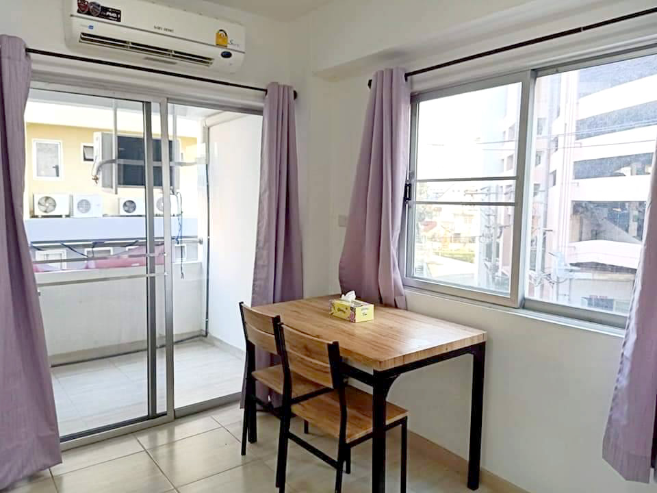 For RentCondoLadprao101, Happy Land, The Mall Bang Kapi : Condo for rent, Baan Bodinthorn, Ladprao 112, newly renovated, corner room, beautiful view near Bodindecha School