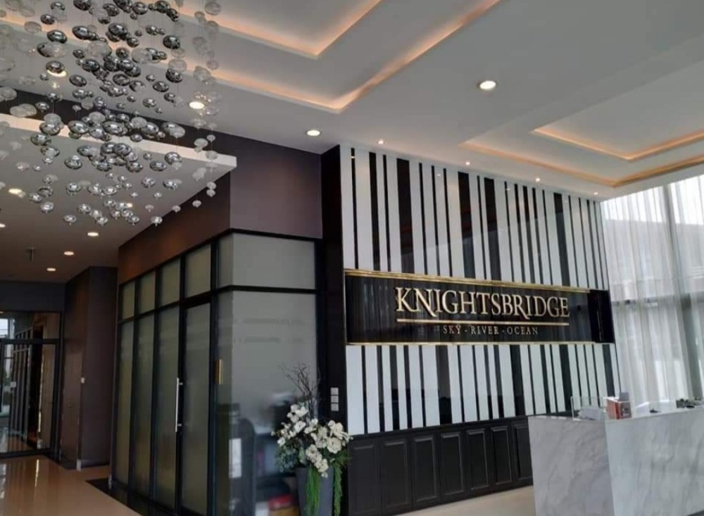 For RentCondoSamut Prakan,Samrong : 🛟Condo for rent Knightbridge Sky River Ocean200m. from BTS Paknam, 1 bedroom, 31.5 sq m, high floor, beautiful view, only 8000-