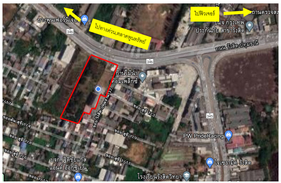 For SaleLandPathum Thani,Rangsit, Thammasat : 👍 Rangsit land for sale, good location, opposite to Dohome This area is close to a few main roads. suitable for projects Next to the main road and alley road, near the community, near the expressway, future sky train