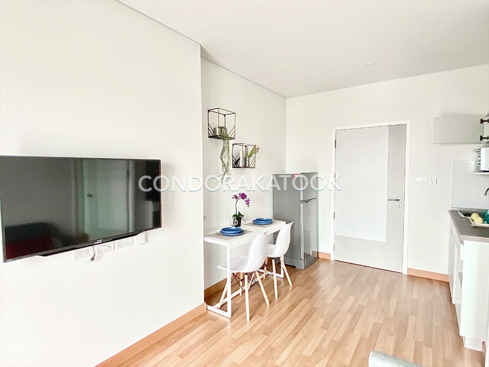 For RentCondoRama3 (Riverside),Satupadit : 😍 Low deposit, ready to move in 😍 2 air conditioners, high floor, open view, can see the river, very cheap.