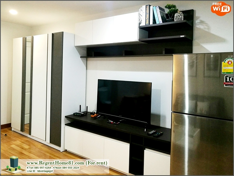 For RentCondoOnnut, Udomsuk : For short and long term rental Free AIS fiber WIFI in room Condo Regent 81 Fully furnished + appliances, beautiful room