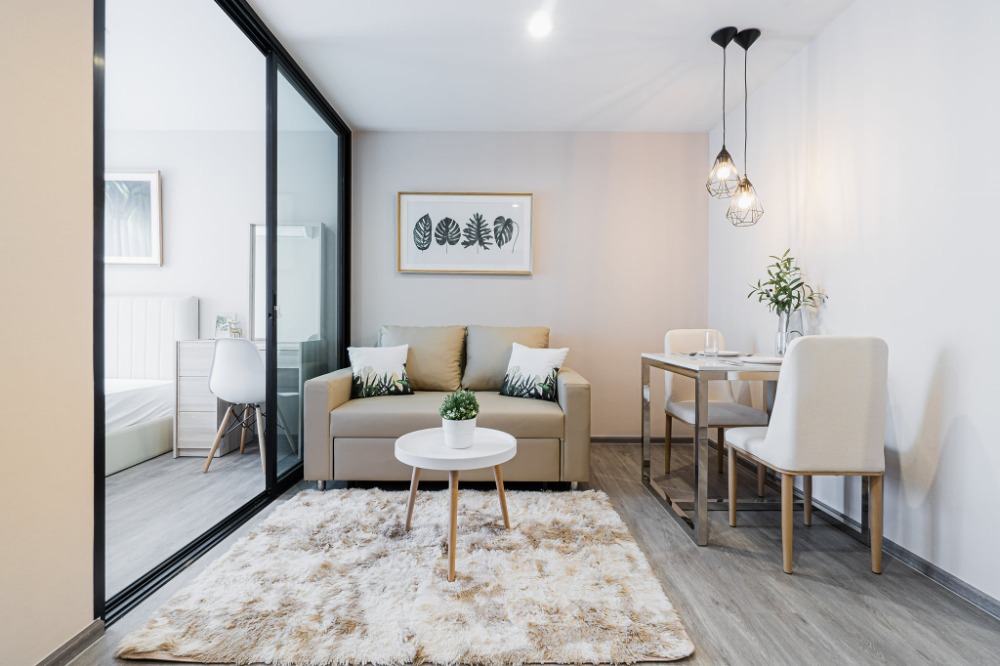 For RentCondoVipawadee, Don Mueang, Lak Si : For rent, REACH Phahon Yothin 52 (REACH Phahon Yothin 52), beautifully decorated furniture in minimal style.