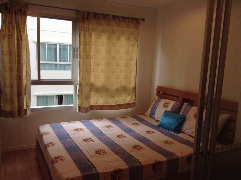 For RentCondoBangna, Bearing, Lasalle : Lumpini Ville Sukhumvit 109 - Bearing / 1 bedroom, 1 bathroom and balcony (23 sqm.), 6th floor.