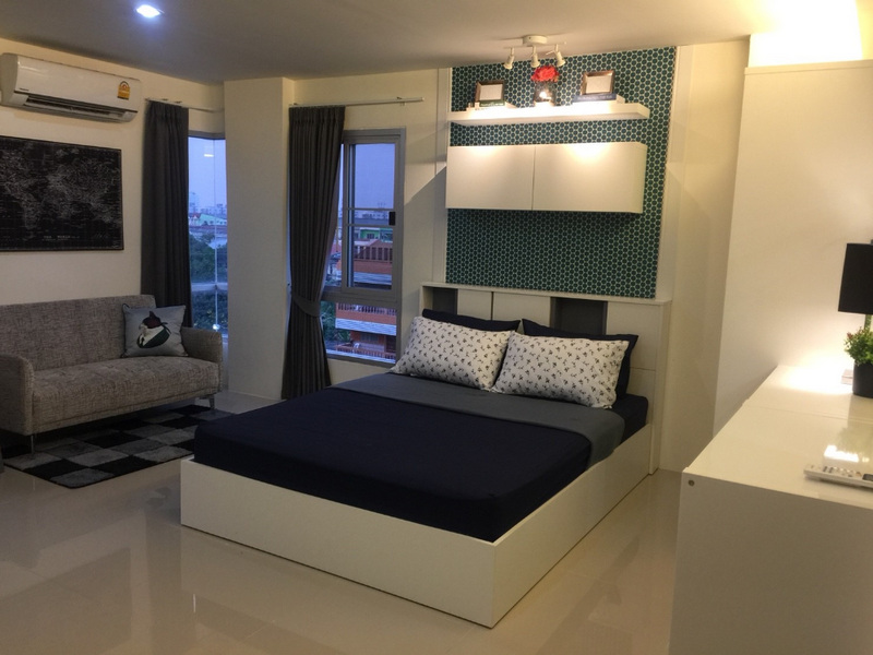 For RentCondoMin Buri, Romklao : Tel. 099-269-6659 For Rent Condo Asakan City Ramkhamhaeng @Lotus Sukhaphiban 3, Studio Room Facing East, Fully furnished