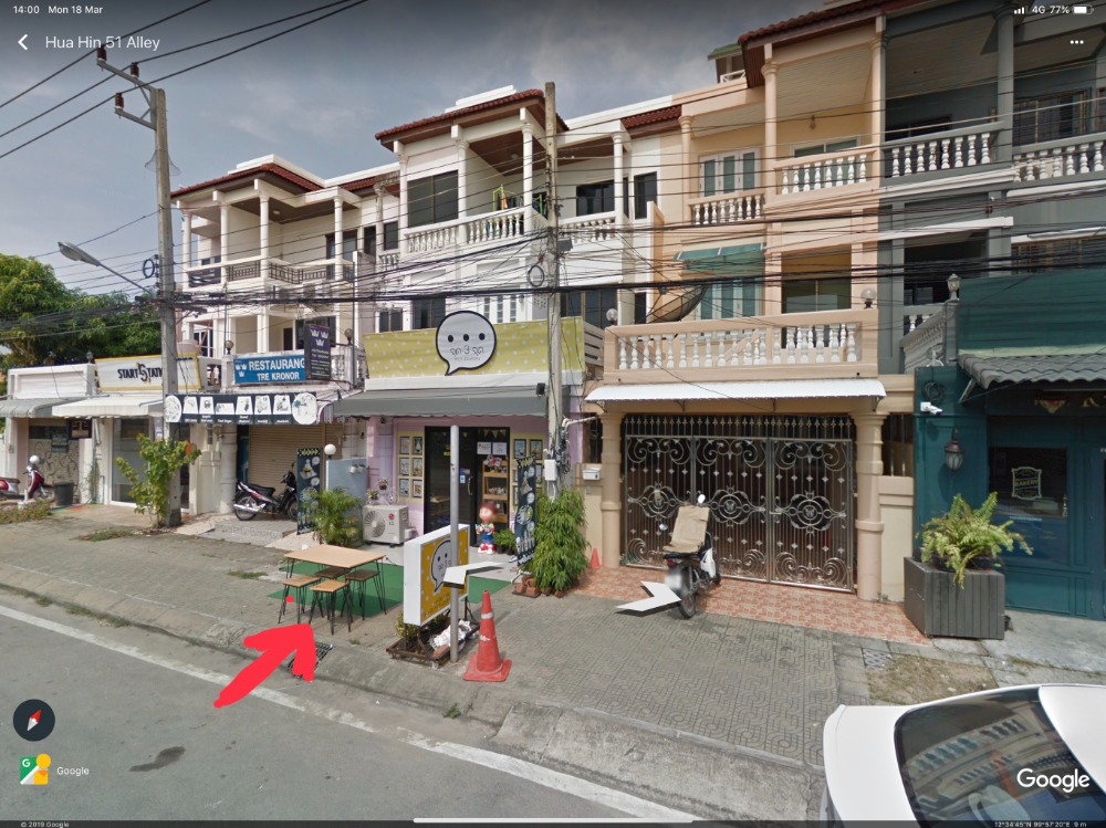 For SaleTownhouseHuahin, Prachuap Khiri Khan, Pran Buri : Townhouse for sale, Soi Hua Hin 51, next to the sea, golden location, close to food and tourist attractions suitable for opening a restaurant