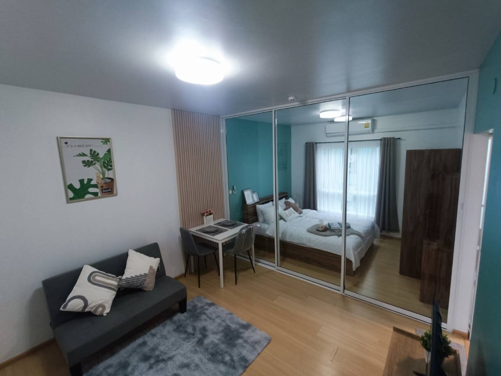 For SaleCondoPinklao, Charansanitwong : 100% new furniture, plus all electrical appliances, UNIO Charan 3 (1 bedroom), kitchen partition, pool view, Building J, 4th floor, near MRT Tha Phra.