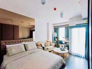 For RentCondoOnnut, Udomsuk : ✅ For rent, Ideo Sukhumvit 93, near BTS, size 28 sq m, fully furnished and electrical appliances ✅