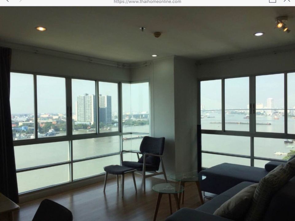 For RentCondoRama3 (Riverside),Satupadit : Condo for rent, Lumpini Park Riverside Rama 3, size 104 sq m., 3 bedrooms, 2 bathrooms, full river view. fully furnished ready