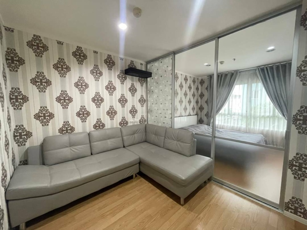 For RentCondoBangna, Bearing, Lasalle : Lumpini Mega City Bangna / Room size 26.63 square meters, 1 bedroom, 1 living room, 1 bathroom.