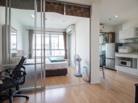 For SaleCondoOnnut, Udomsuk : Condo for sale near BTS On Nut, Lumpini Ville Condo Project, Sukhumvit 77 Phase 2, 26 sq m., Fully Furnished, can carry the bag and move in.