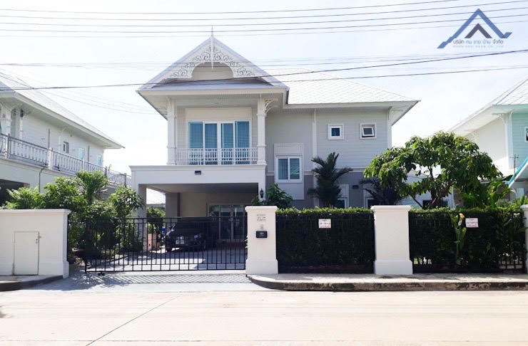 For SaleHouseMahachai Samut Sakhon : Single house for sale, Sarin City, The Lakeville, Rama 2 project, good condition, 95 sq m.