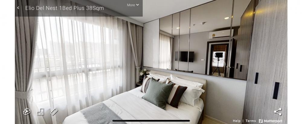 For SaleCondoOnnut, Udomsuk : Udomsuk Condo for sale! Elio del nest (Elio del Nest), high floor, 1 Bed plus, Building E, 41 sq m, closed kitchen, price 3,590,000 baht, fully furnished, pool view.