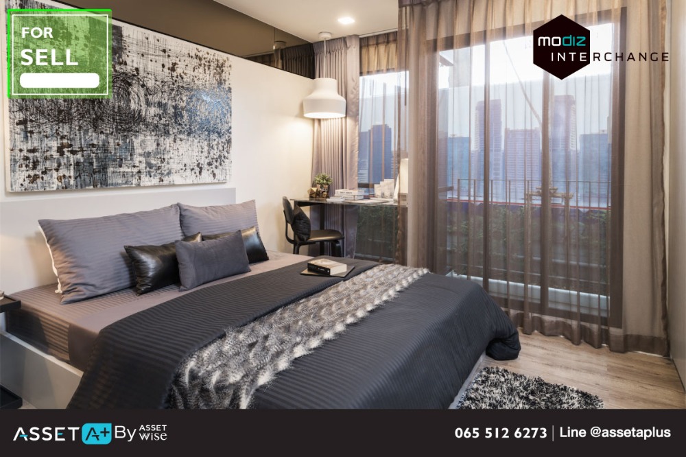 For SaleCondoVipawadee, Don Mueang, Lak Si : [Sell] Hot Deal Condo Modiz Interchange, excellent location, 2 lines, 1 bedroom, 1 bathroom (1Bedroom Extra), size 28.04 sq.m., very large, 4th floor