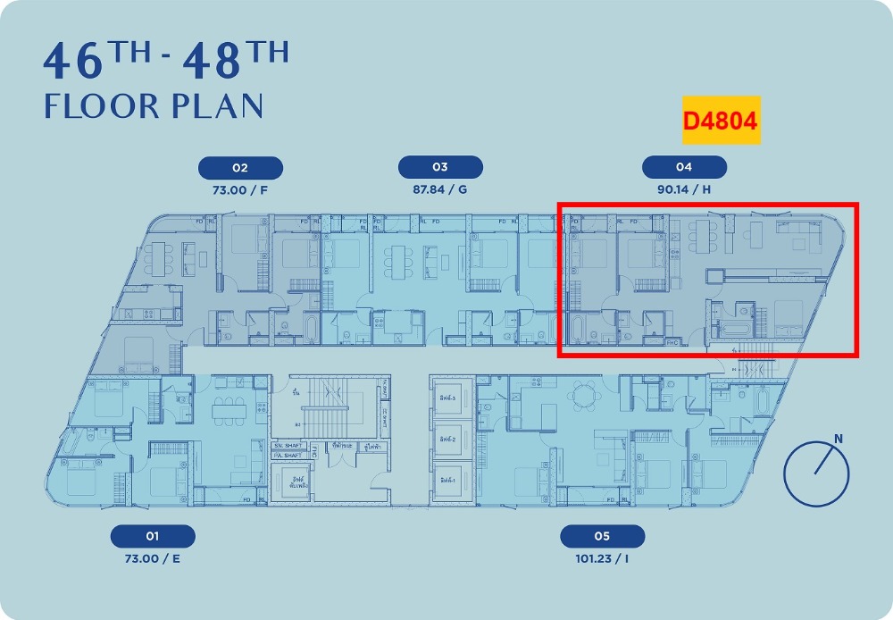 Sale DownCondoOnnut, Udomsuk : Skyrise 64, Penthouse 3-bed room, 90.14 sq m, 48th floor, river view + Bang Krachao bend, only 10.89 million