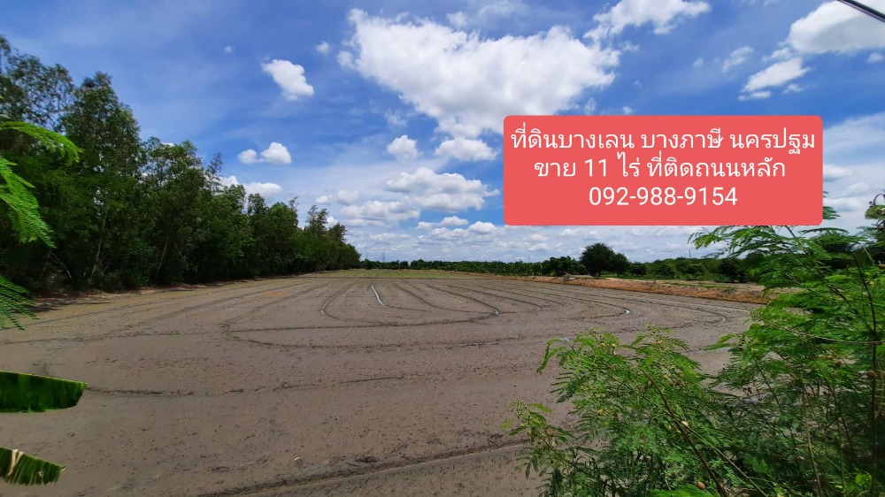 ขายที่ดินนครปฐม พุทธมณฑล ศาลายา : ขาย ที่ยกแปลง ติดถนนบางเลน 11 ไร่ หน้าที่ดินติดหลัก เหมาะทำโรงงาน รวมโอน