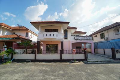 For SaleHouseSamut Prakan,Samrong : Single house for sale, Orchid Villa, Phase 5, Bangna-Trad km.24, size 2 floors, 57.4 sq m., 3 bedrooms, 3 bathrooms, near ABAC Bangna.