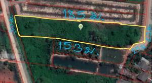 For SaleLandKoh Samui, Surat Thani : Quick sale, land in Khlong Chanak, front-back, next to the road, Mueang District, Surat Thani Province, 3 rai 107.4 sq m.