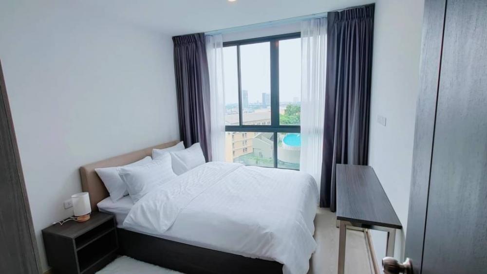 For RentCondoOnnut, Udomsuk : NC-R876 Elio del nest project, 750 m. from BTS Udom Suk, room on 12A floor, building F, view overlooking 2 swimming pools + all common areas, room size 31.75 sq.m. (1 bedroom, 1 bathroom), this building has 5 units. /floor only, private and not loud
