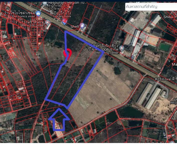 For SaleLandUdon Thani : Land for sale, Muang District, Ukorn Thani Province, near the Labor Court Opposite Shell gas station on Nittayo Road (AH15)