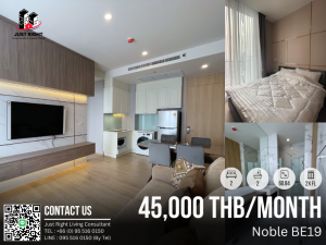 For RentCondoSukhumvit, Asoke, Thonglor : For rent, Noble BE19, 2 bedroom, 2 bathroom, size 60.84 sq.m, 2x Floor, Fully furnished, only 45,000/m, 1 year contract only. *Ready for viewing and move in 1/6/24*