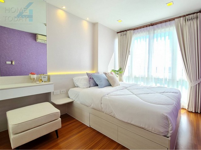 For SaleCondoLadkrabang, Suwannaphum Airport : Condo Airlink Residence Romklao-Suvarnabhumi Fully renovated, the whole room is beautiful and ready to move in.