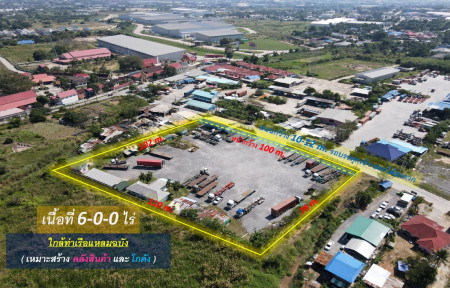 For SaleLandSriracha Laem Chabang Ban Bueng : Selling very cheap! Land near Laem Chabang Port, Sriracha District, Chonburi Province (suitable for building warehouses and warehouses) 6-0-0 rai, width on the road 100 m., Road 10-12 m.