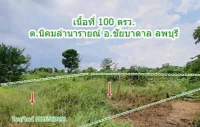ขายที่ดินลพบุรี : ขาย ที่ดิน จัดสรร ชัยบาดาล ลพบุรี 100 ตร.วา ที่ดินแปลงสวย Land for SALE in Lopburi