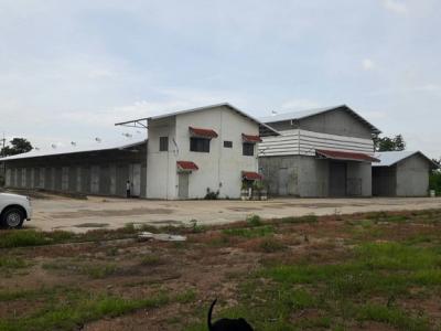 For RentWarehouseLampang : Warehouse/warehouse building for rent, area 4 rai, shopping area 2,898 sq m, office space, love floor, weight 3 tons / sq m, roadside, super highway Hang Chat District, Lampang Province, rental price 300,000 baht/month