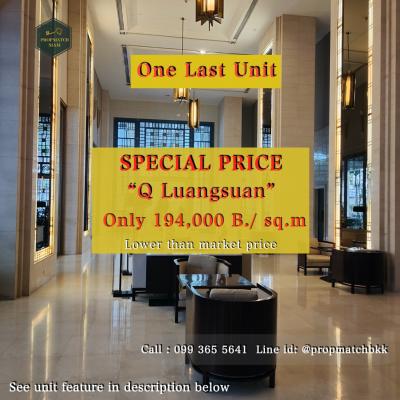 For SaleCondoWitthayu, Chidlom, Langsuan, Ploenchit : #2Bedroom #For Sell at #QLuangsuan only 18.9 MB.