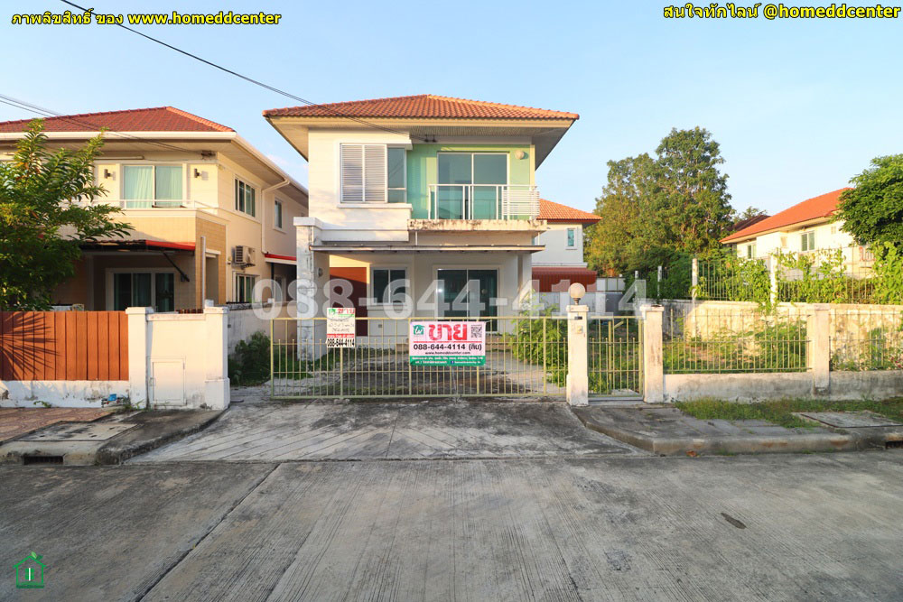 For SaleHouseNawamin, Ramindra : Second hand house for sale, Ram Inthra, Bang Khen, never lived in Chuan Chuen University, Belle Park 5, near Thanommit Market, Sathien Thammasat pink electric train
