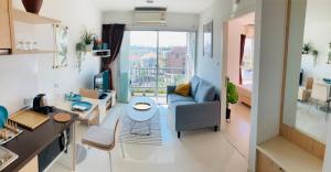 For RentCondoOnnut, Udomsuk : For Rent 1 bedroom condo Whizdom at Punnawhiti Station, bright and cozy room near BTS, fully furnished