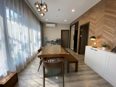 For RentCondoRama9, Petchburi, RCA : 2 bedrooms, 1 bathroom, new room, finished decoration, garden view, very beautiful room