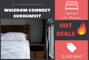 For RentCondoOnnut, Udomsuk : Quick rent!! Spacious room, very nicely decorated, Whizdom connect Sukhumvit