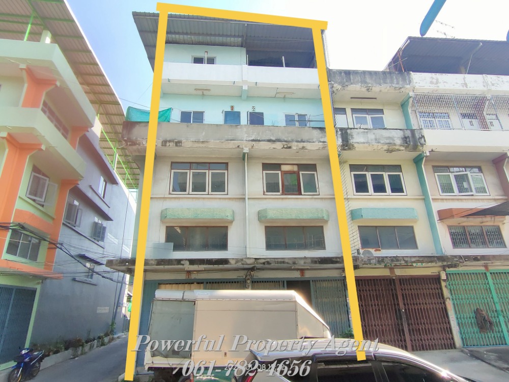 For SaleShophouseEakachai, Bang Bon : Commercial building for sale, corner room, 2 booths, hit through 3.5 floors, 49 sq m., near Big C, Bang Bon, Soi Ekachai 45, intersection 1-3, Bang Bon Subdistrict, Bang Khun Thian District, Bangkok