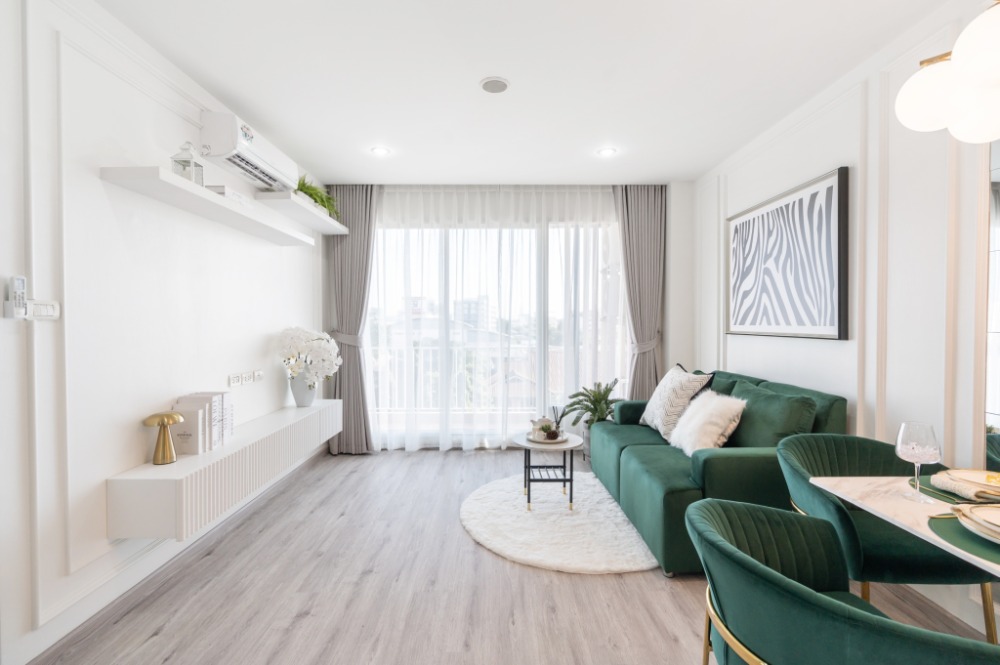 For SaleCondoLadprao101, Happy Land, The Mall Bang Kapi : Urgent sale Happy Condo Ladprao 101, very beautifully decorated, 2 bedrooms, 1 bathroom, South building (pets allowed)**