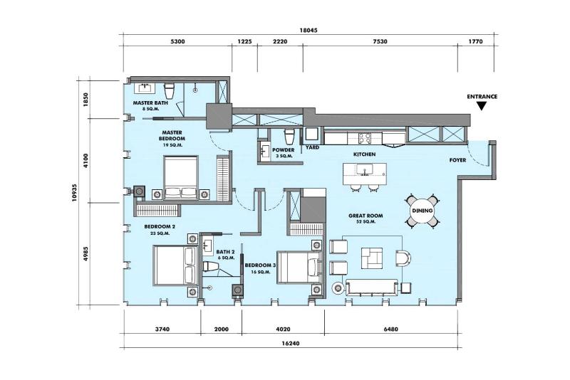 ให้เช่าคอนโดสาทร นราธิวาส : ให้เช่า เดอะ ริซท์ - คาร์ลตัน เรสซิเดนเซส แอท มหานคร-The Ritz - Carlton Residences at MahaNakhon 3 ห้องนอน 150 ตรม.