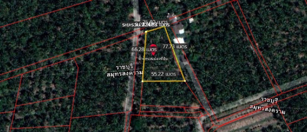 For SaleLandSamut Songkhram : Land for sale with coconut groves, 4,000 baht per square wa, 1 rai 3 ngan 73 square wa, near Damnoen Saduak Floating Market, with water, electricity, good water all year round, suitable for agriculture, next to concrete road, Bang Khon Thi Subdistrict, Sa